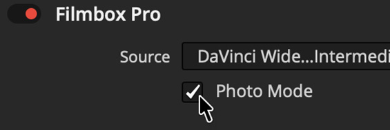 Enabling Photo Mode in Filmbox Pro