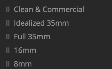 General-purpose Looks families from Clean and Commercial through 8mm