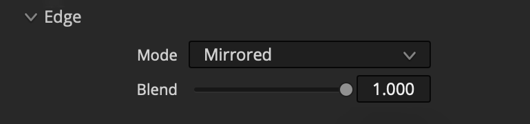 Scatter Edge controls with Mode set to Mirrored and Blend at 1