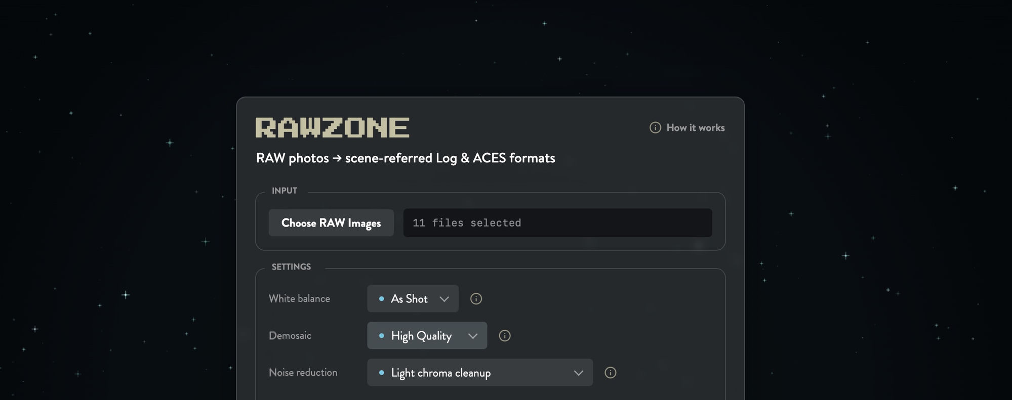 Rawzone webapp interface
